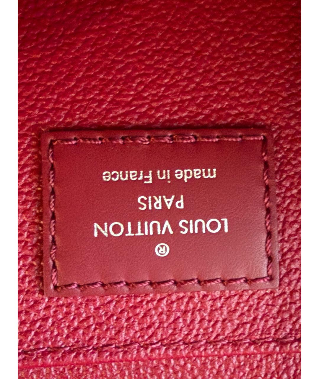 LOUIS VUITTON Бордовая кожаная косметичка, фото 3