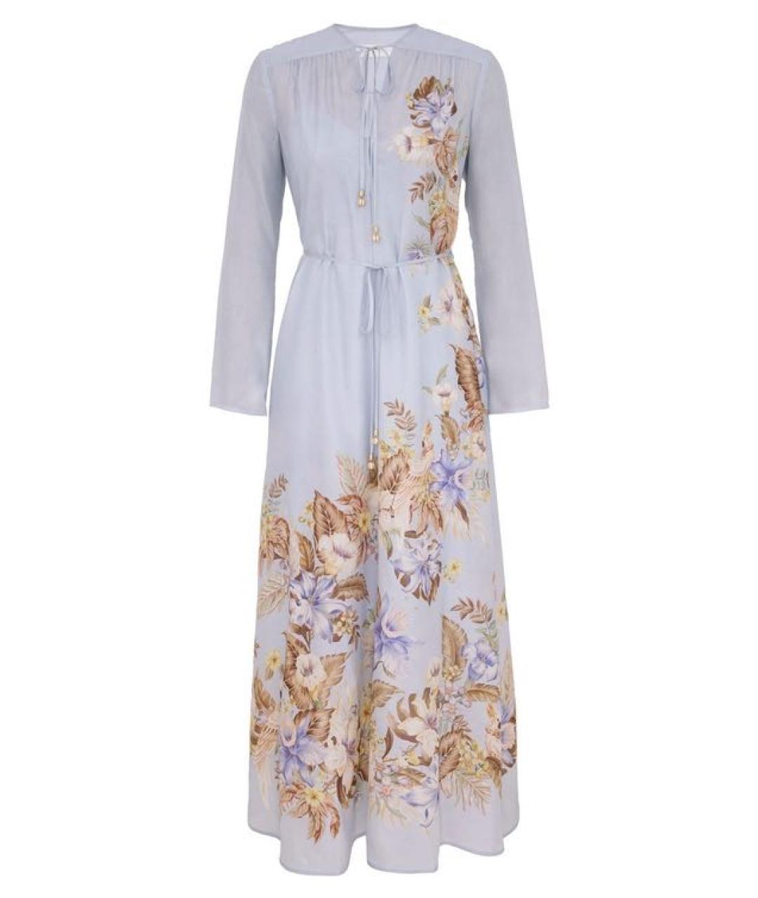 ZIMMERMANN Голубое льняное повседневное платье, фото 1