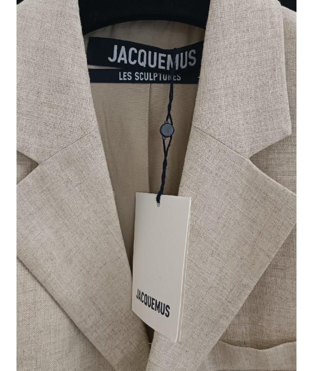 JACQUEMUS Бежевый вискозный жакет/пиджак, фото 3