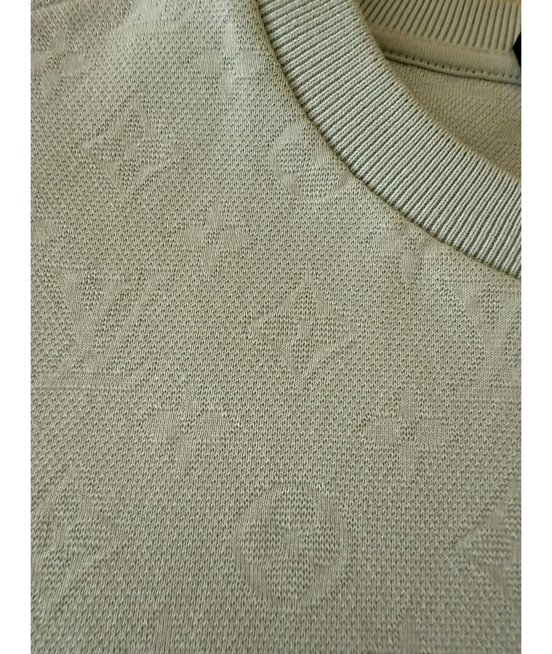 LOUIS VUITTON Бирюзовая хлопковая футболка, фото 4