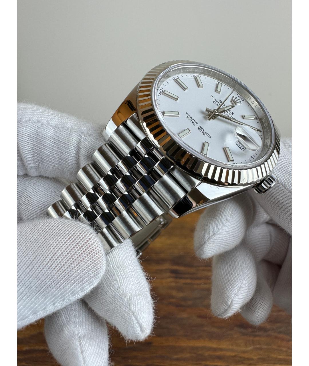 ROLEX Белые часы из белого золота, фото 6
