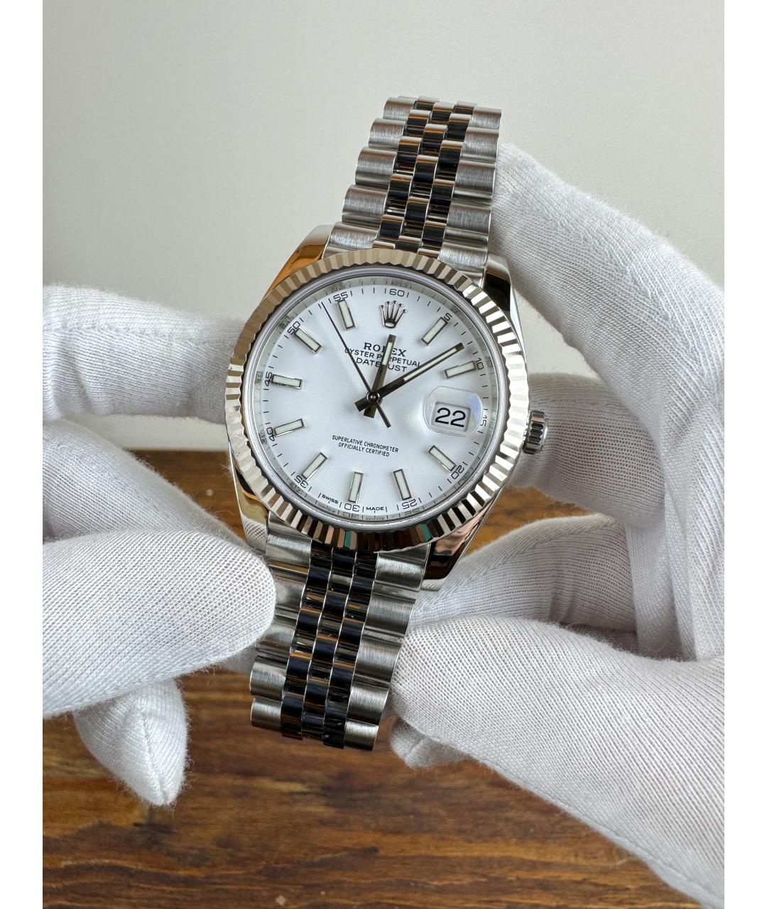 ROLEX Белые часы из белого золота, фото 3