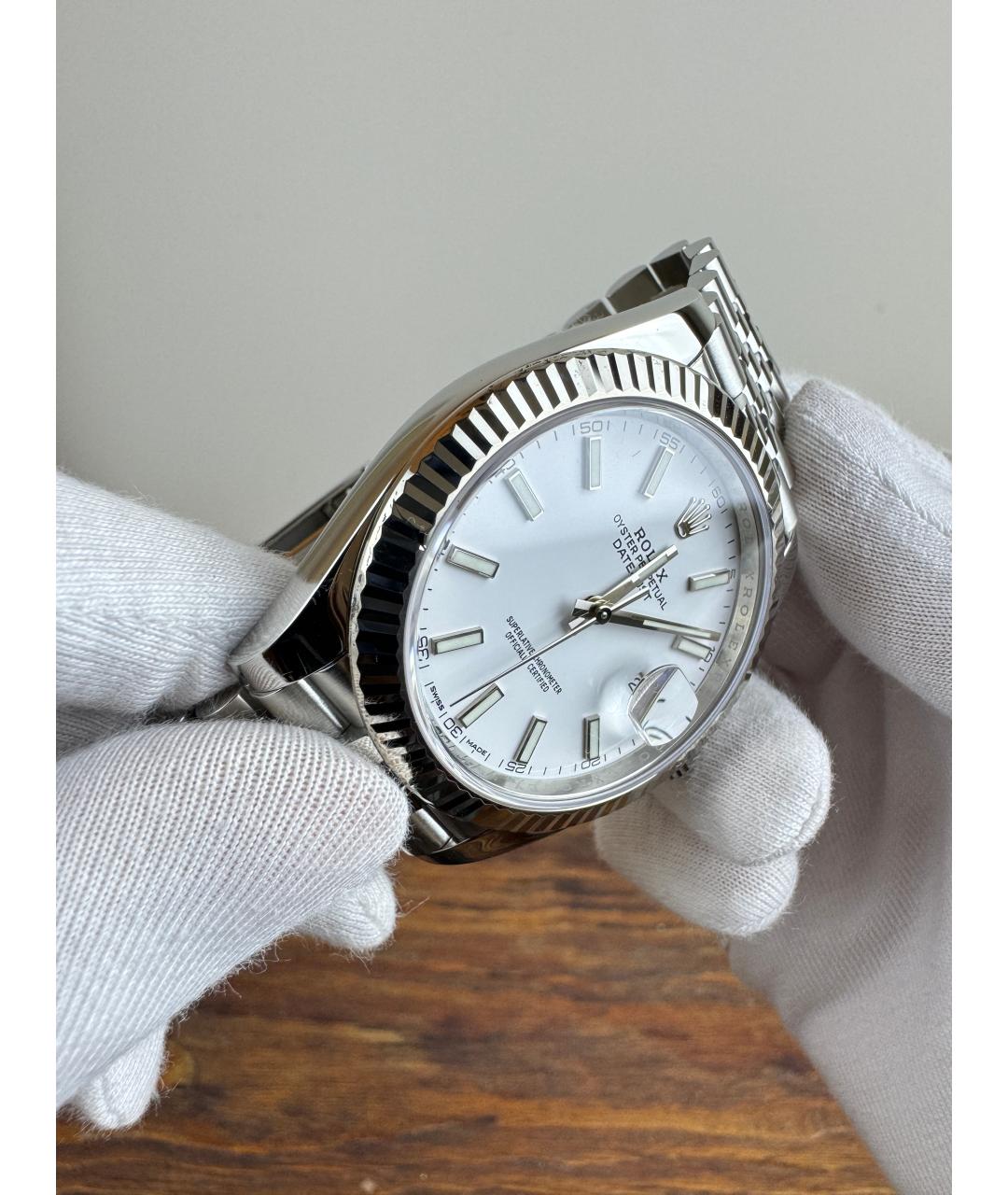 ROLEX Белые часы из белого золота, фото 4