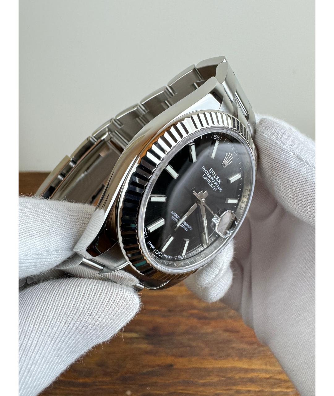 ROLEX Черные стальные часы, фото 4