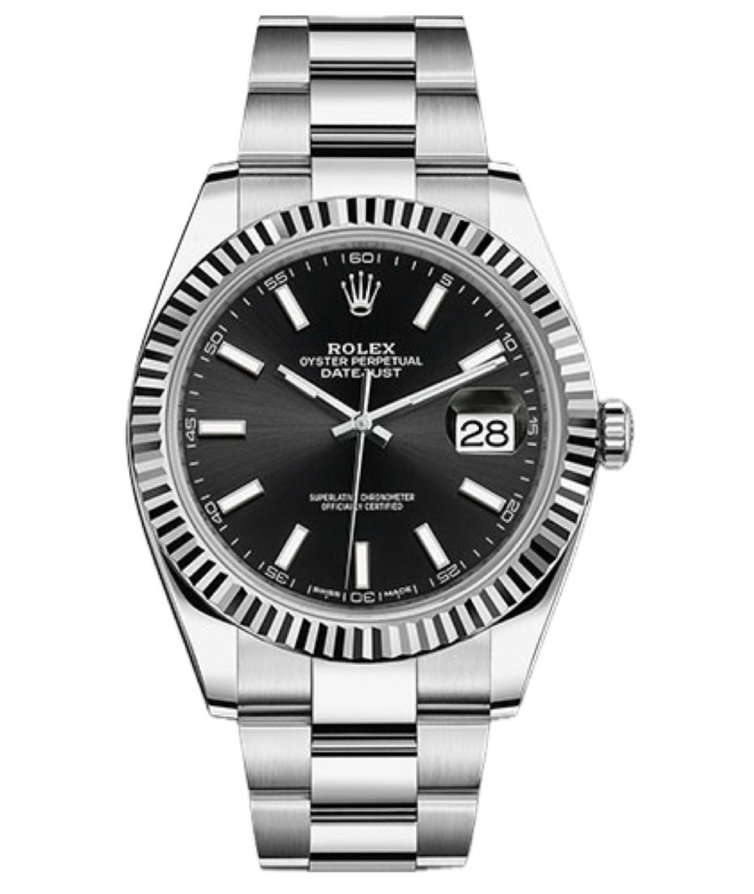 ROLEX Черные стальные часы, фото 1
