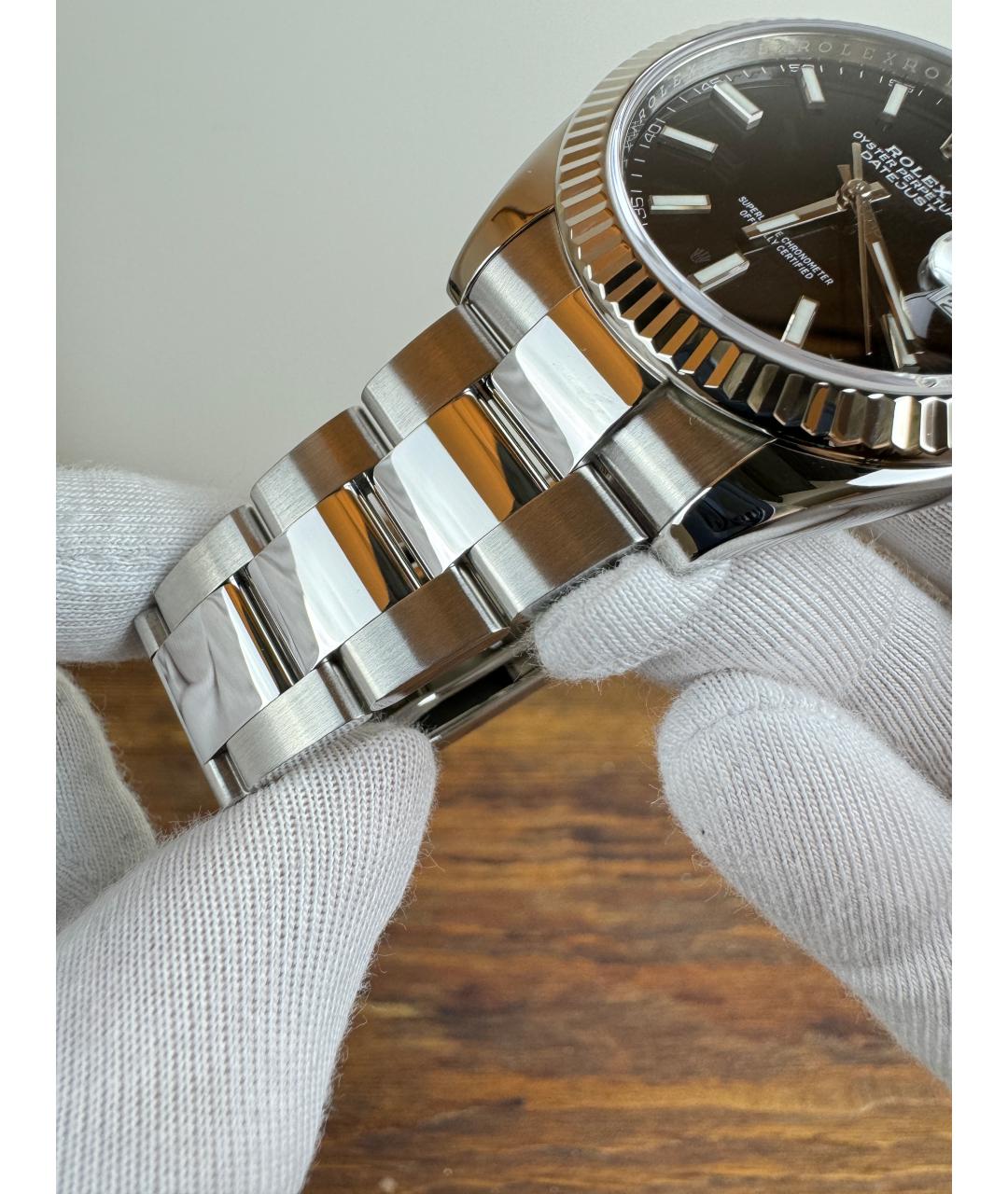 ROLEX Черные стальные часы, фото 5