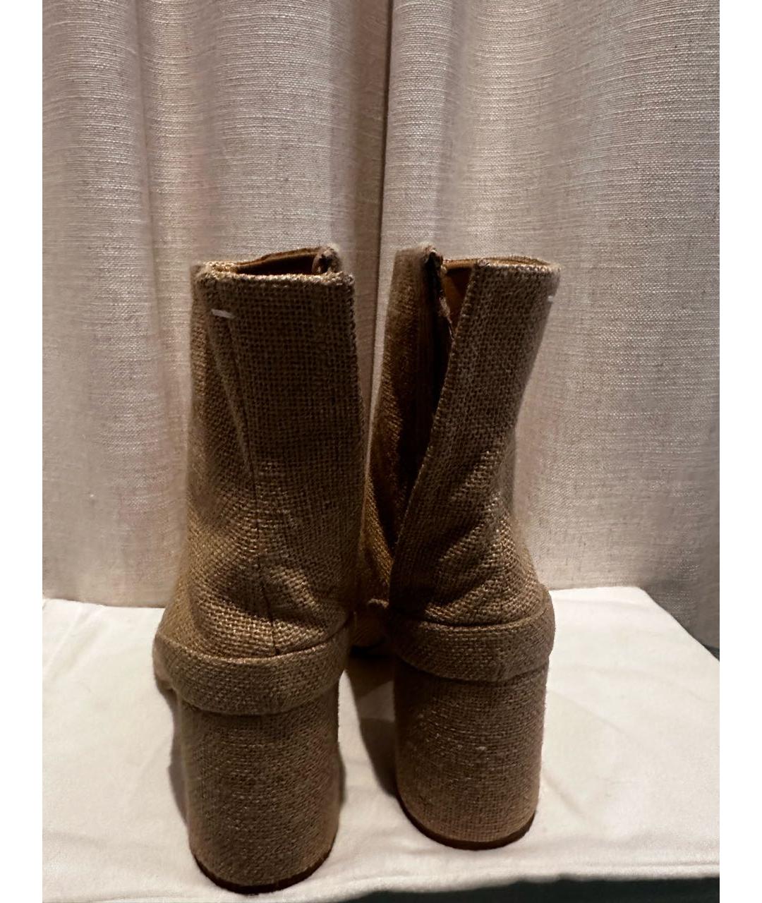 MAISON MARGIELA Бежевые текстильные ботильоны, фото 4