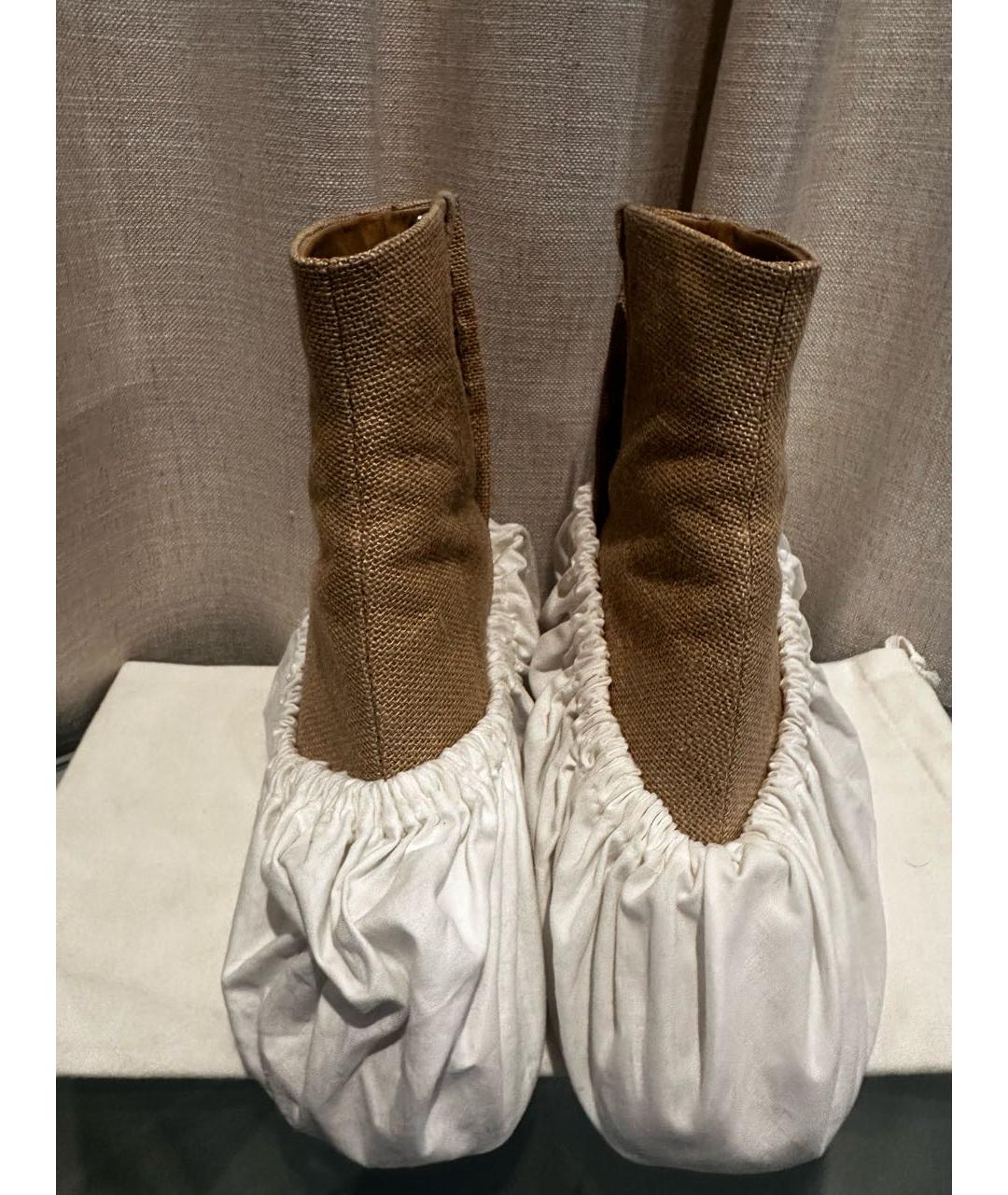 MAISON MARGIELA Бежевые текстильные ботильоны, фото 6