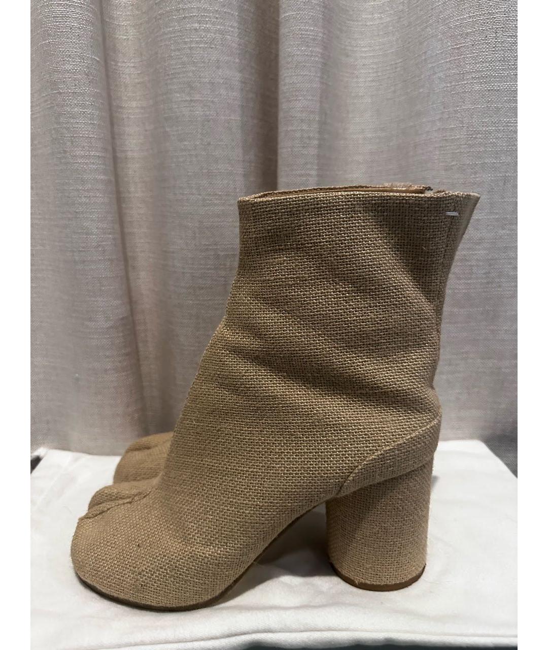 MAISON MARGIELA Бежевые текстильные ботильоны, фото 7