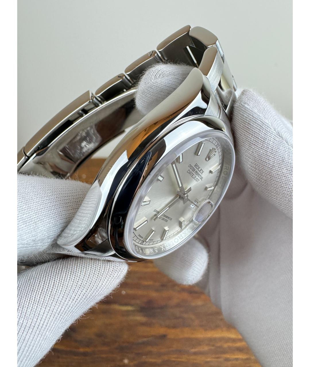 ROLEX Серые стальные часы, фото 5