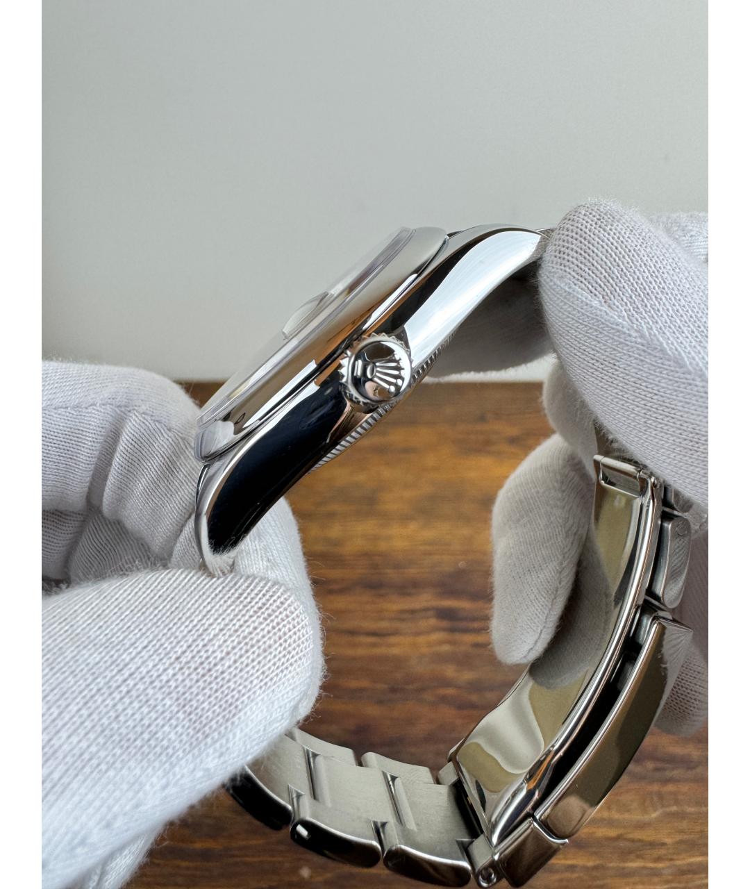 ROLEX Серые стальные часы, фото 4