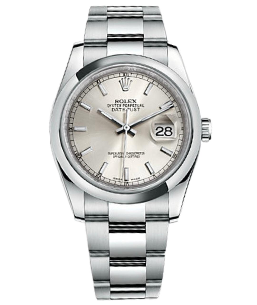 ROLEX Серые стальные часы, фото 1