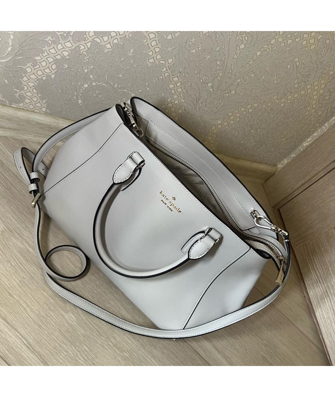 KATE SPADE Белая кожаная сумка тоут, фото 5
