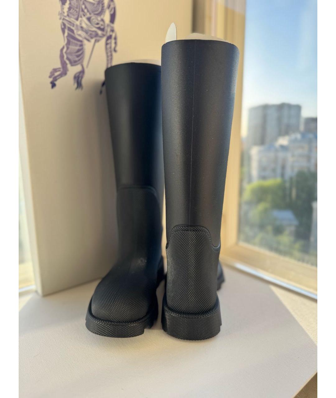 BURBERRY Черные резиновые сапоги, фото 2