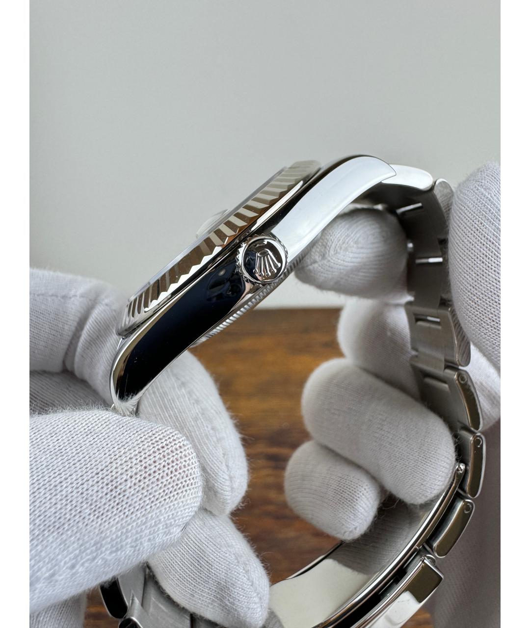 ROLEX Серые часы из белого золота, фото 3