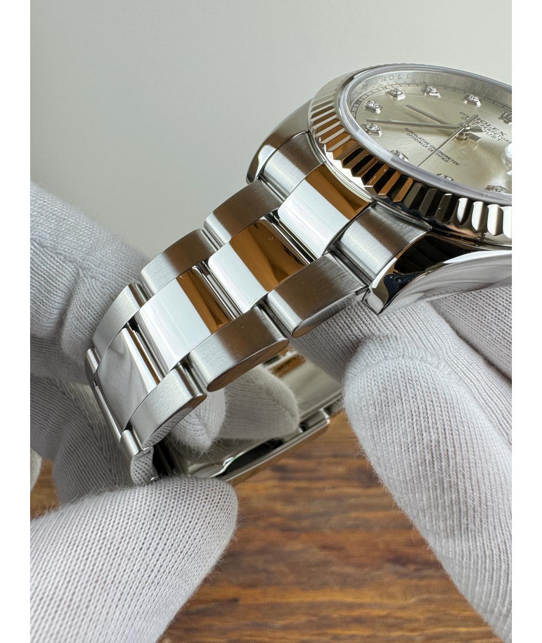 ROLEX Серые часы из белого золота, фото 5