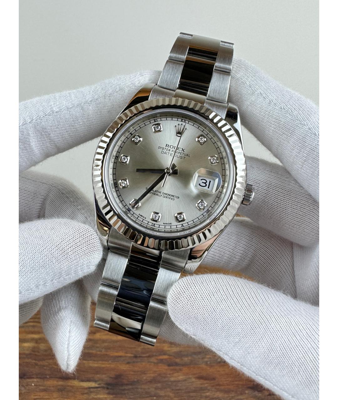 ROLEX Серые часы из белого золота, фото 2