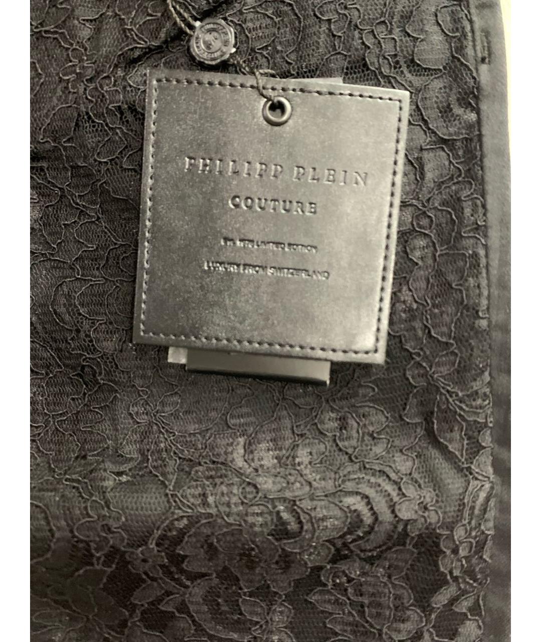 PHILIPP PLEIN Черные хлопковые прямые джинсы, фото 3