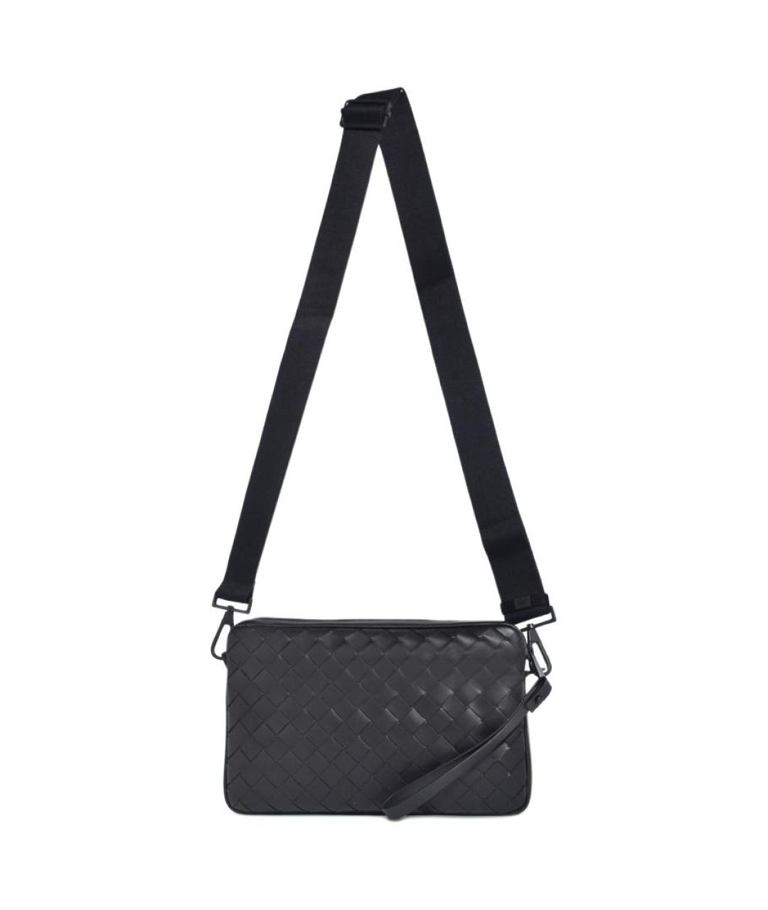 BOTTEGA VENETA Темно-синяя кожаная сумка через плечо, фото 3