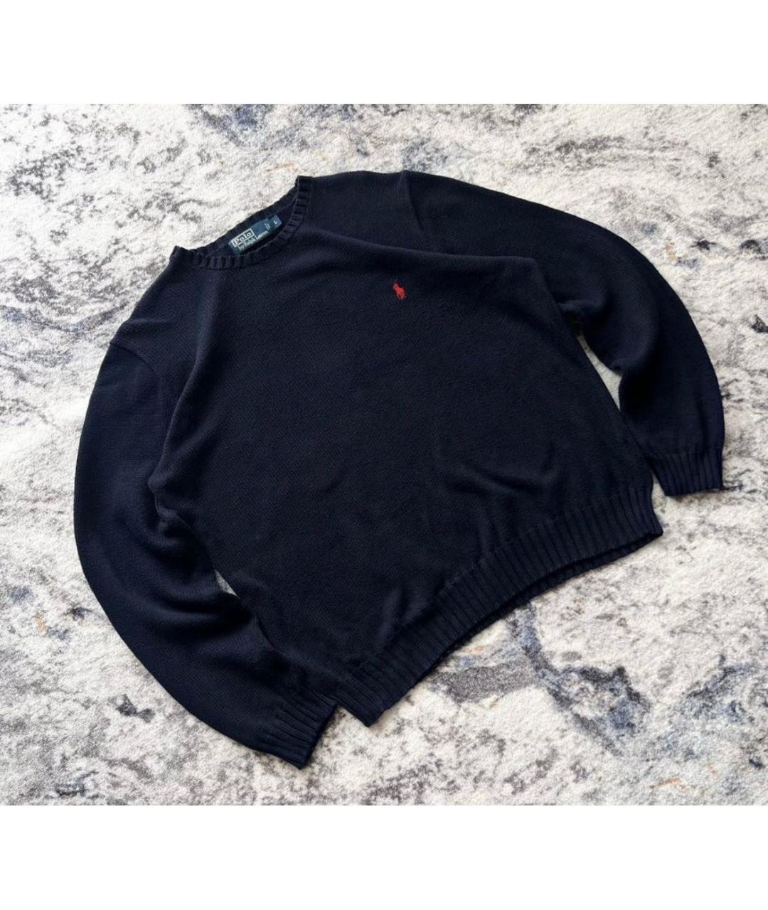 POLO RALPH LAUREN Темно-синий хлопковый джемпер / свитер, фото 4