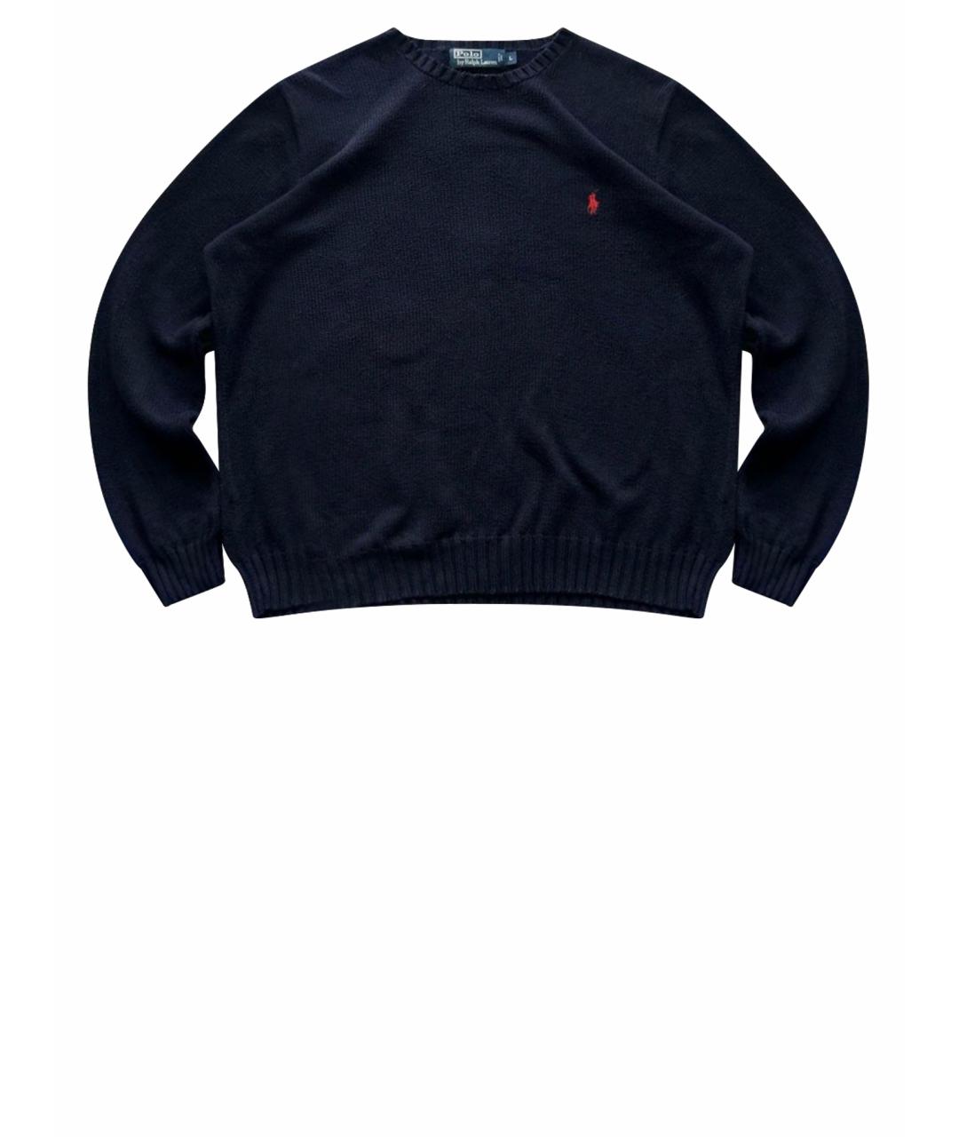 POLO RALPH LAUREN Темно-синий хлопковый джемпер / свитер, фото 1