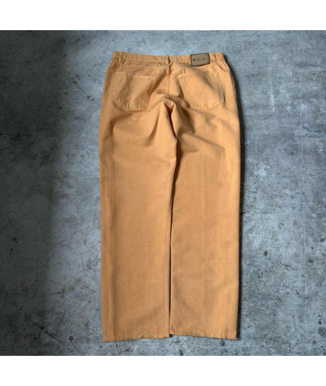LORO PIANA Горчичные льняные повседневные брюки, фото 2