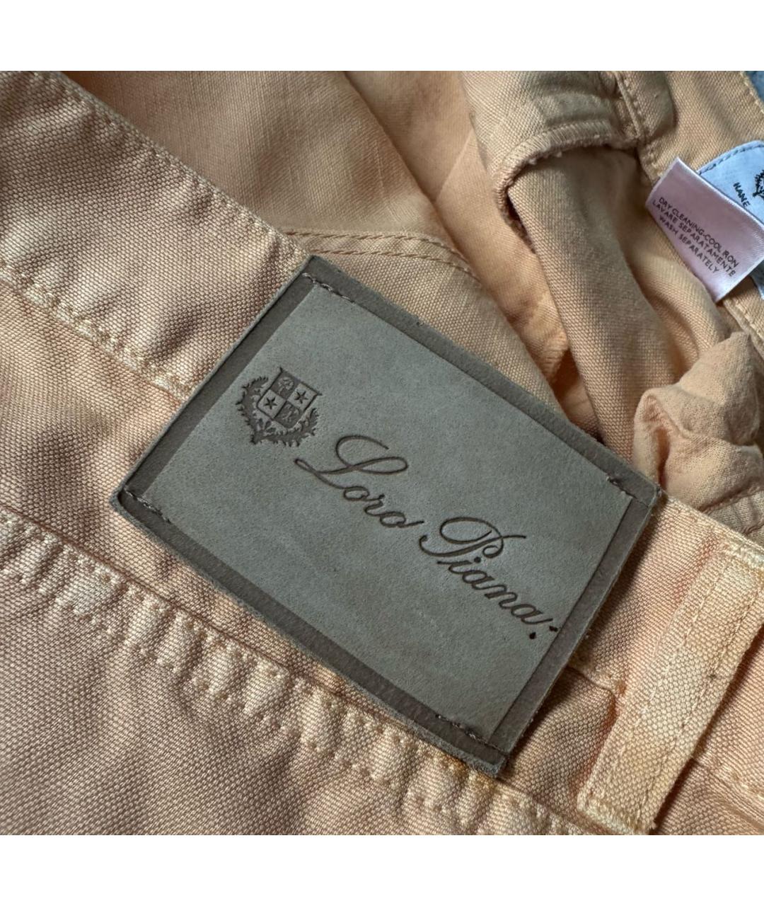 LORO PIANA Горчичные льняные повседневные брюки, фото 6