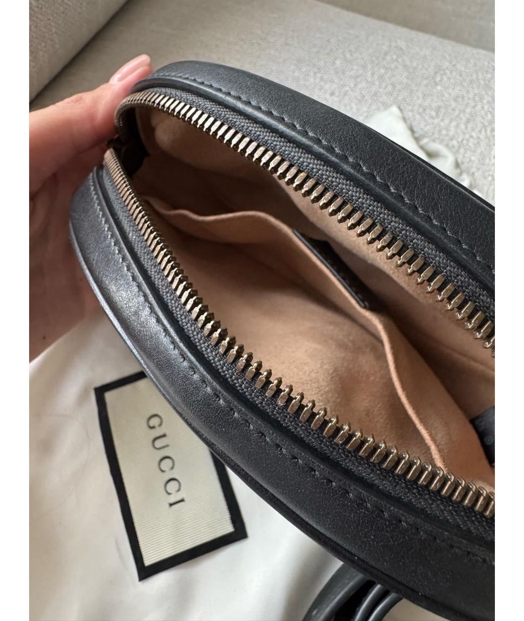 GUCCI Черная кожаная поясная сумка, фото 4