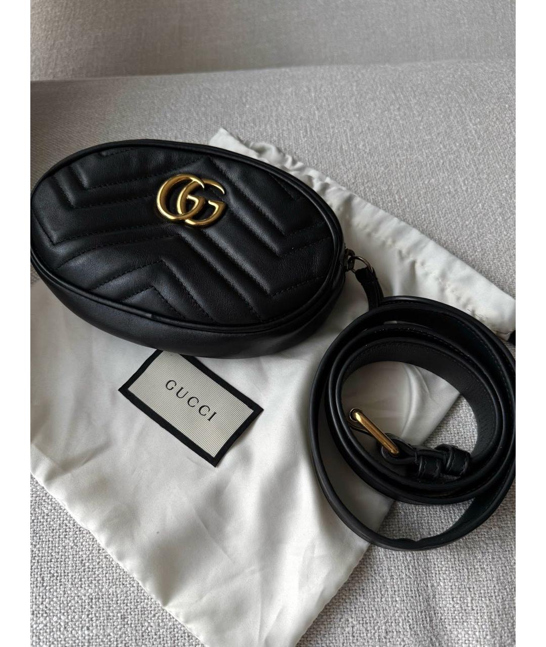 GUCCI Черная кожаная поясная сумка, фото 2