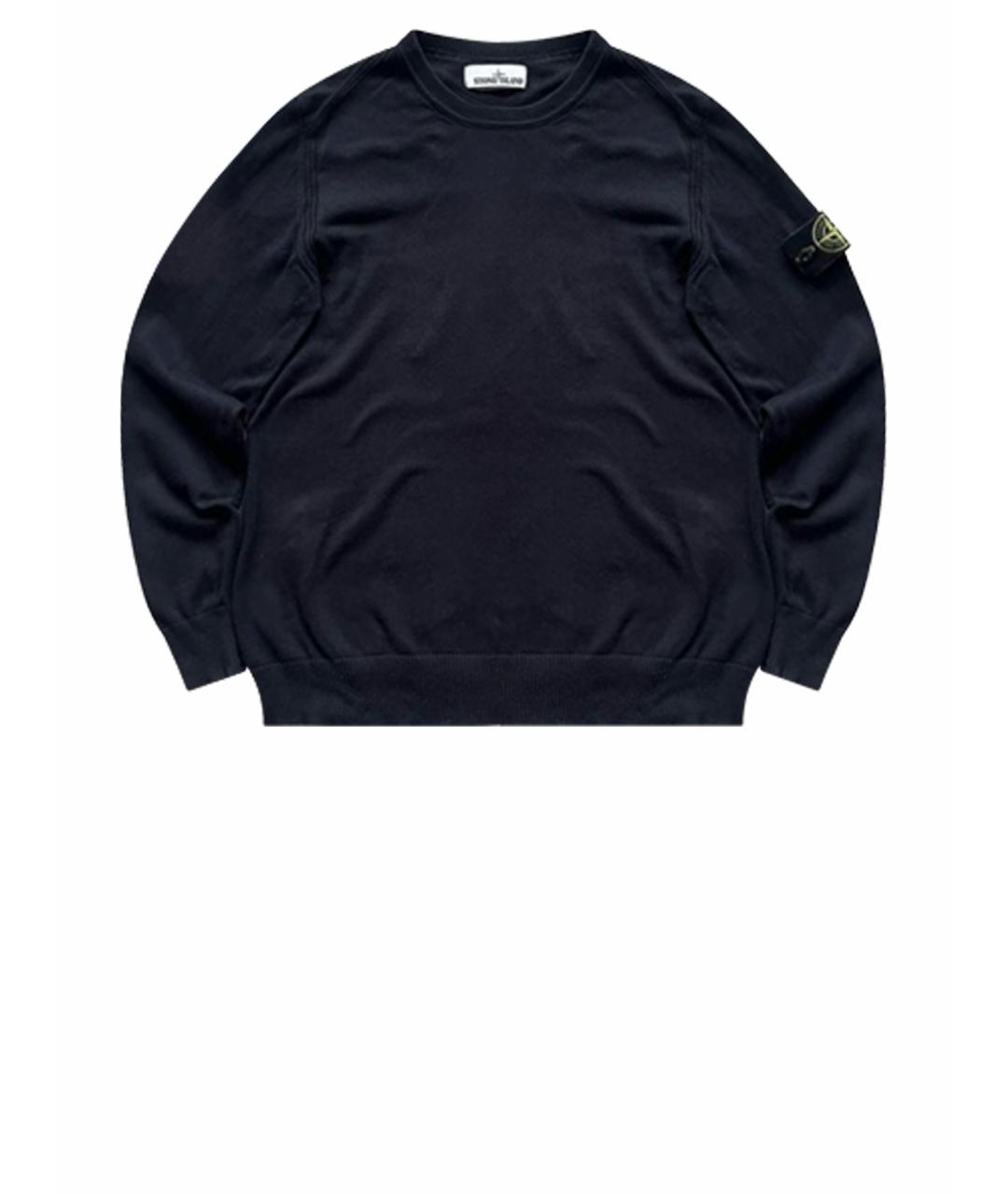 STONE ISLAND Темно-синий хлопковый джемпер / свитер, фото 1
