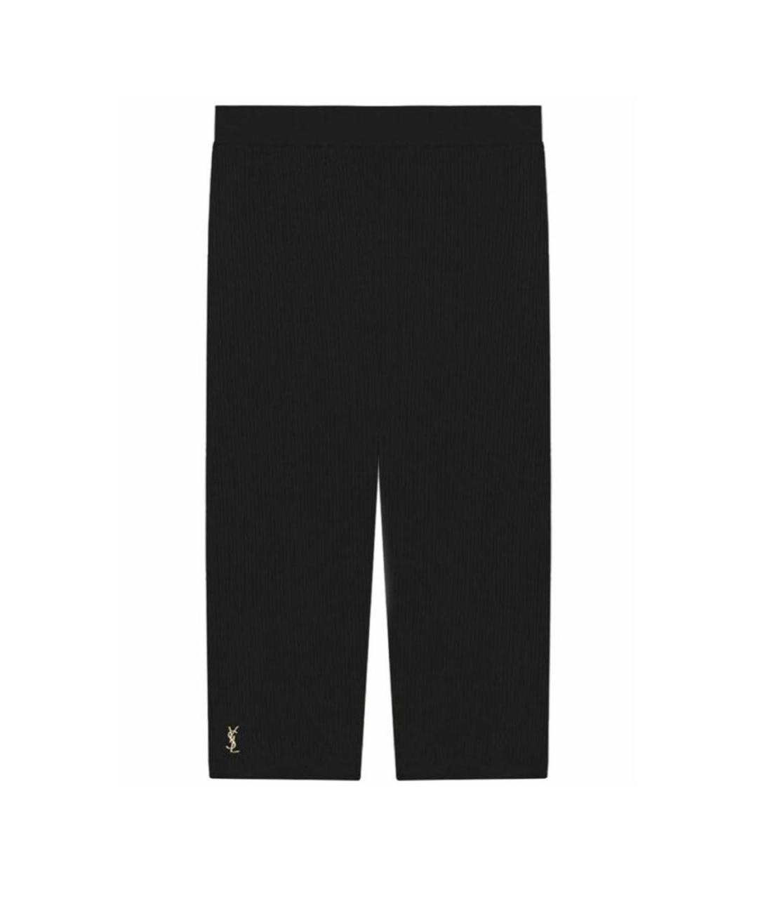 SAINT LAURENT Черные вискозные капри, фото 1