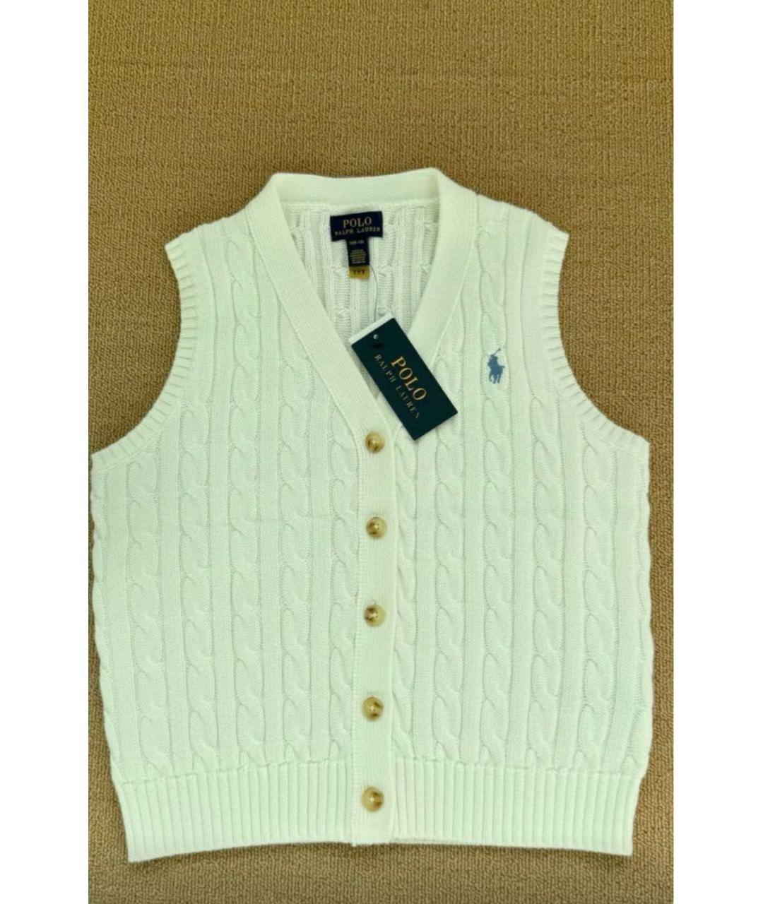 POLO RALPH LAUREN Белая хлопковая жилетка, фото 3