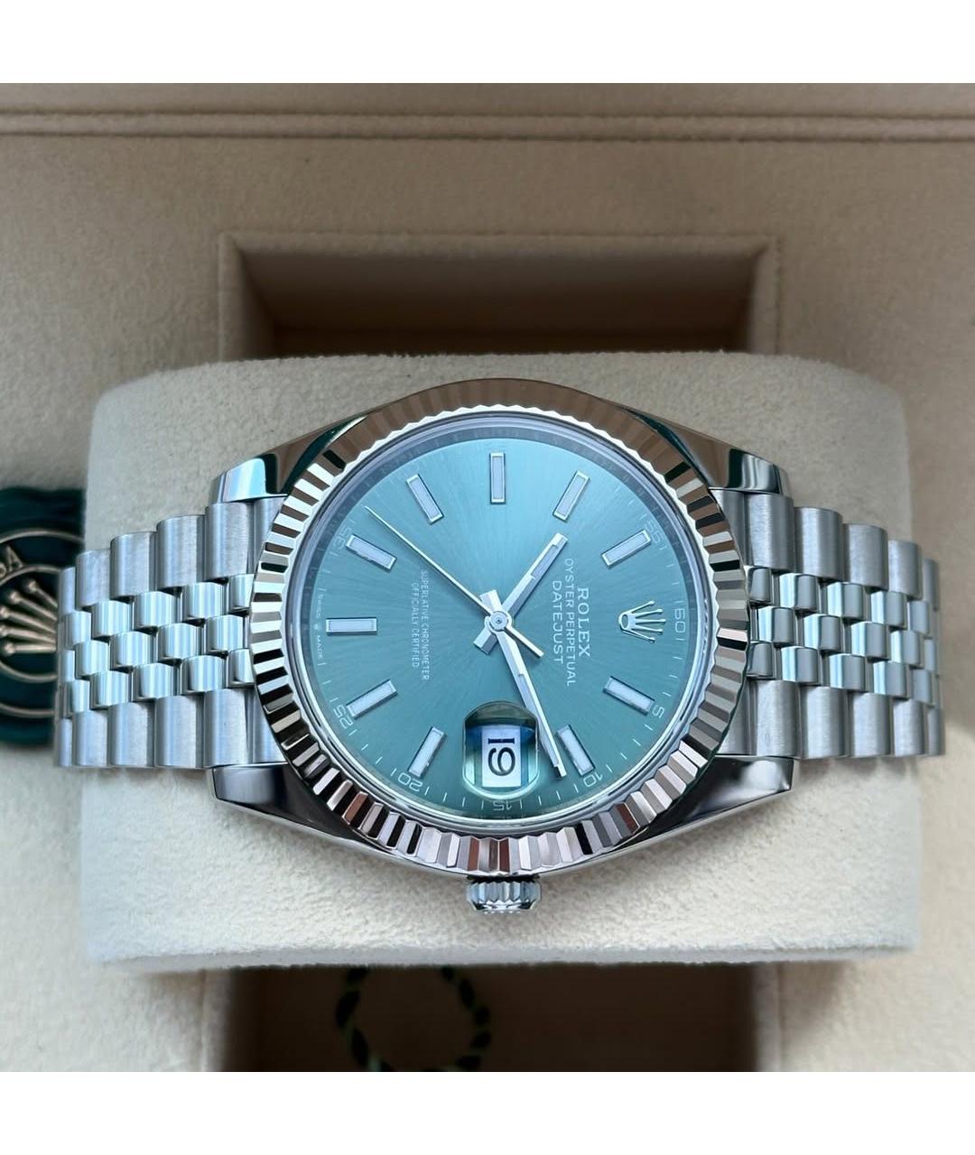 ROLEX Зеленые часы из белого золота, фото 6