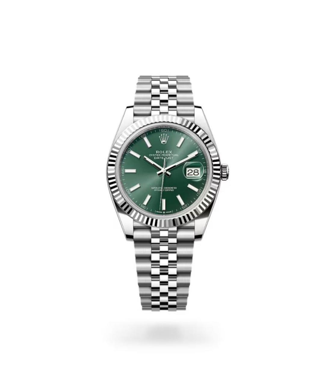 ROLEX Зеленые часы из белого золота, фото 2