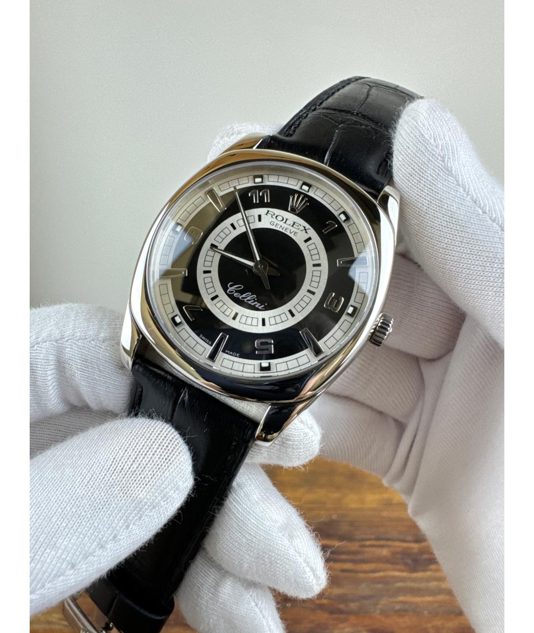 ROLEX Черные часы из белого золота, фото 2