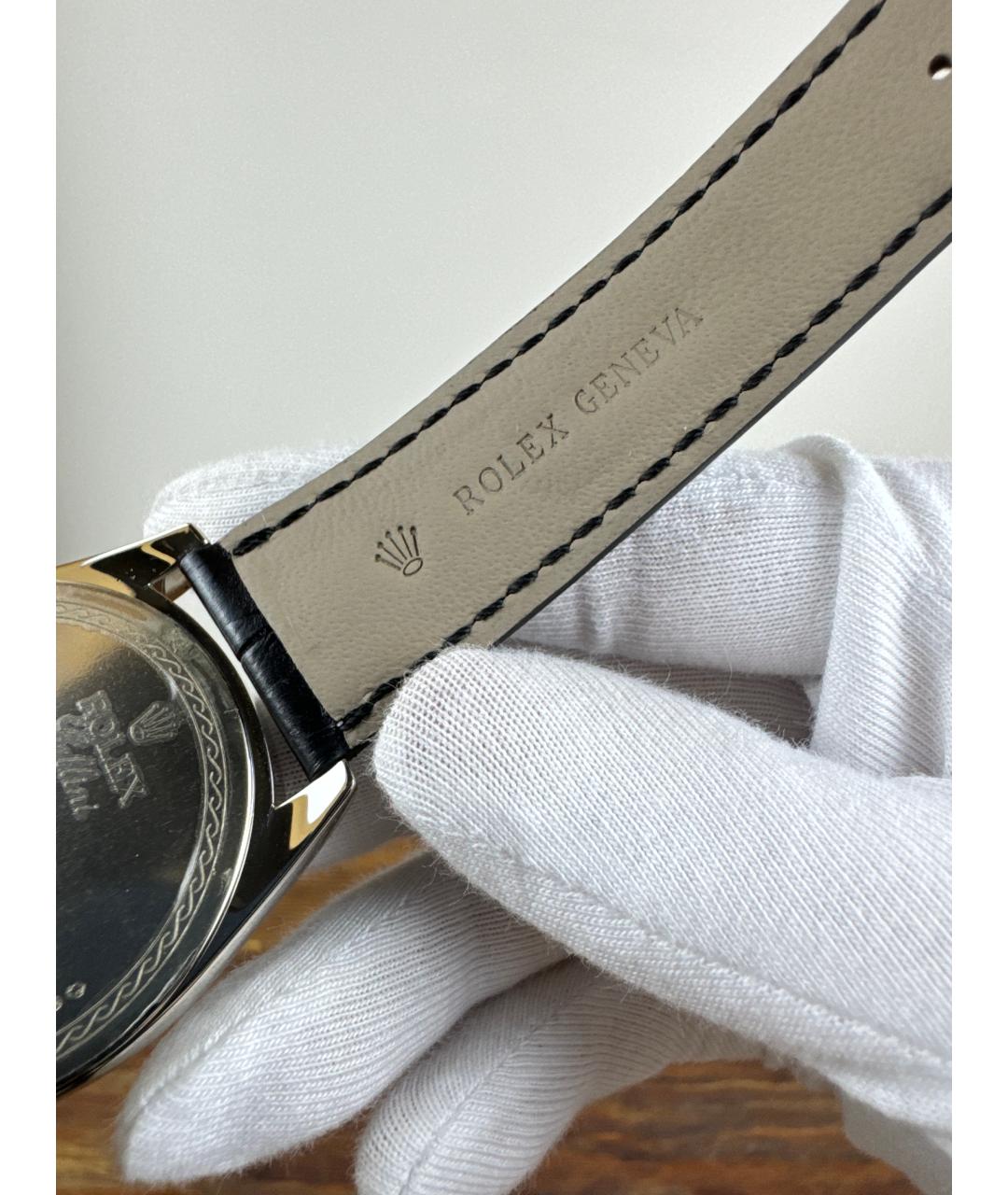 ROLEX Черные часы из белого золота, фото 5