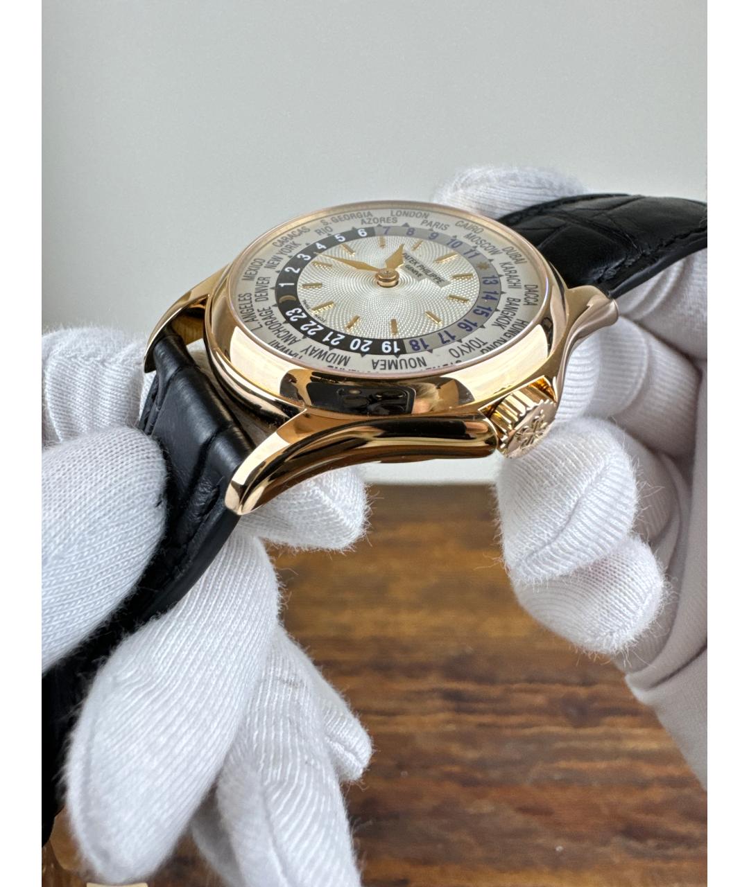 PATEK PHILIPPE Белые часы из желтого золота, фото 5