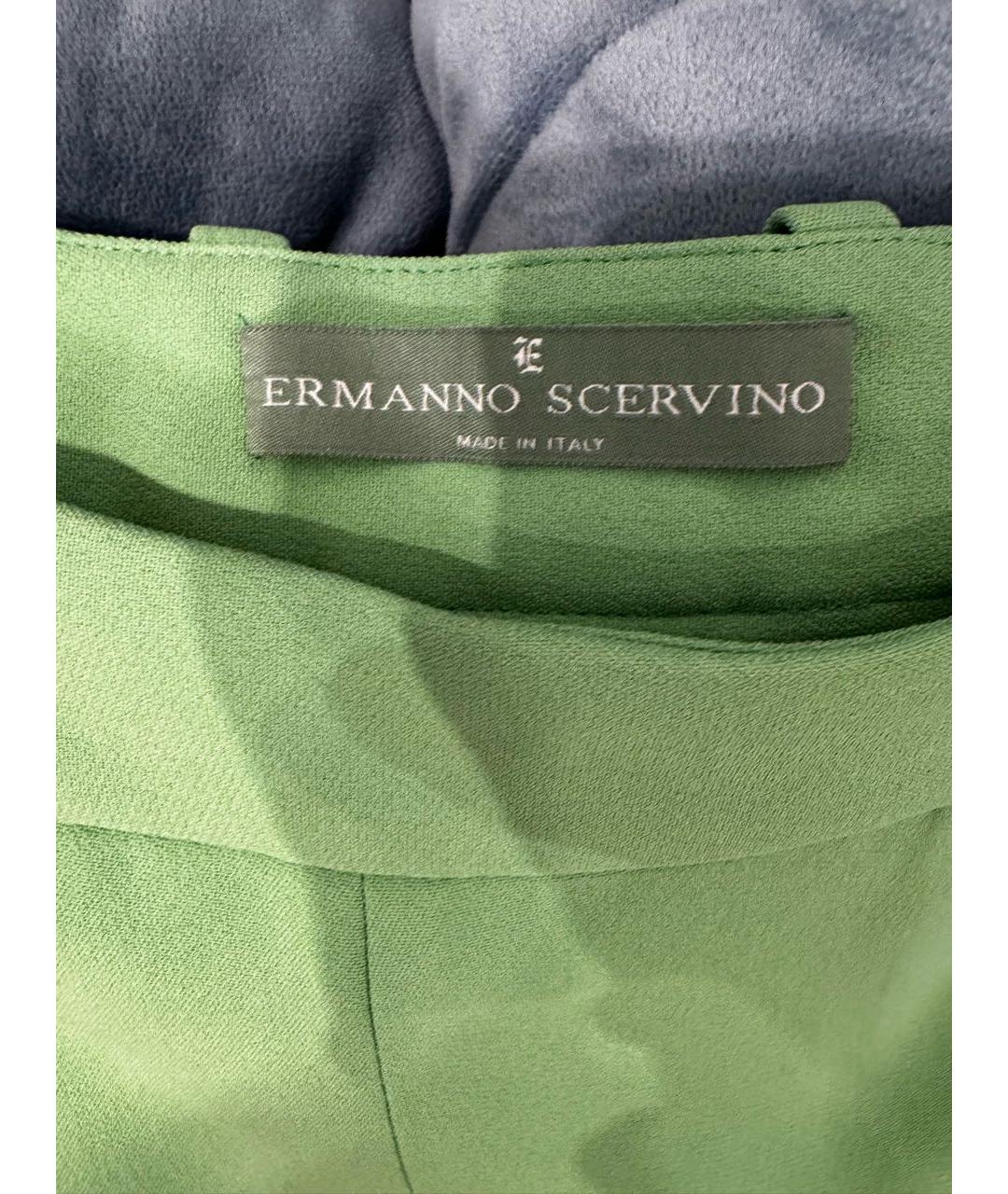 ERMANNO SCERVINO Зеленые вискозные брюки широкие, фото 5