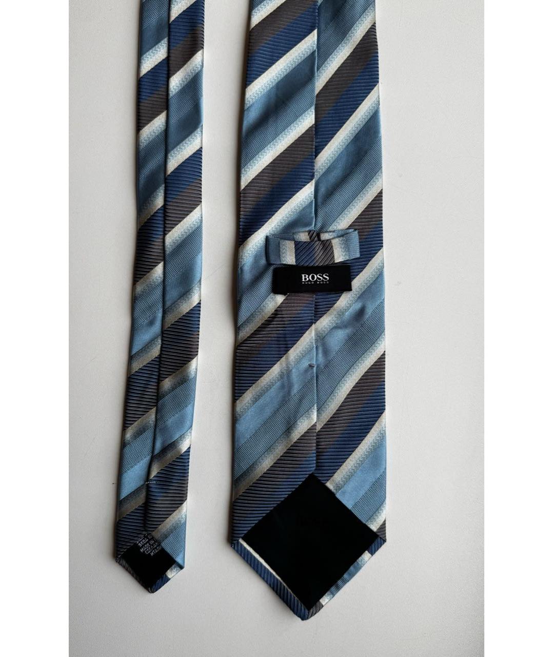 HUGO BOSS Синий шелковый галстук, фото 3