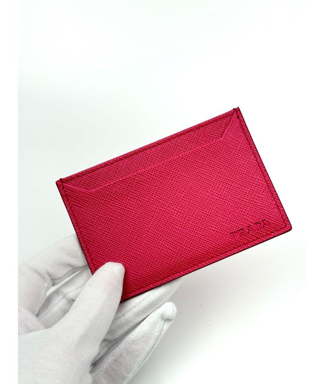 PRADA Розовый кожаный кардхолдер, фото 4