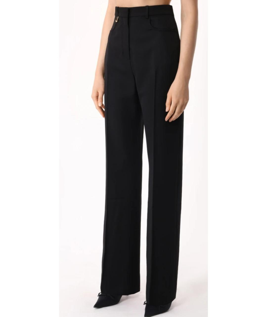 JACQUEMUS Черные шерстяные прямые брюки, фото 5