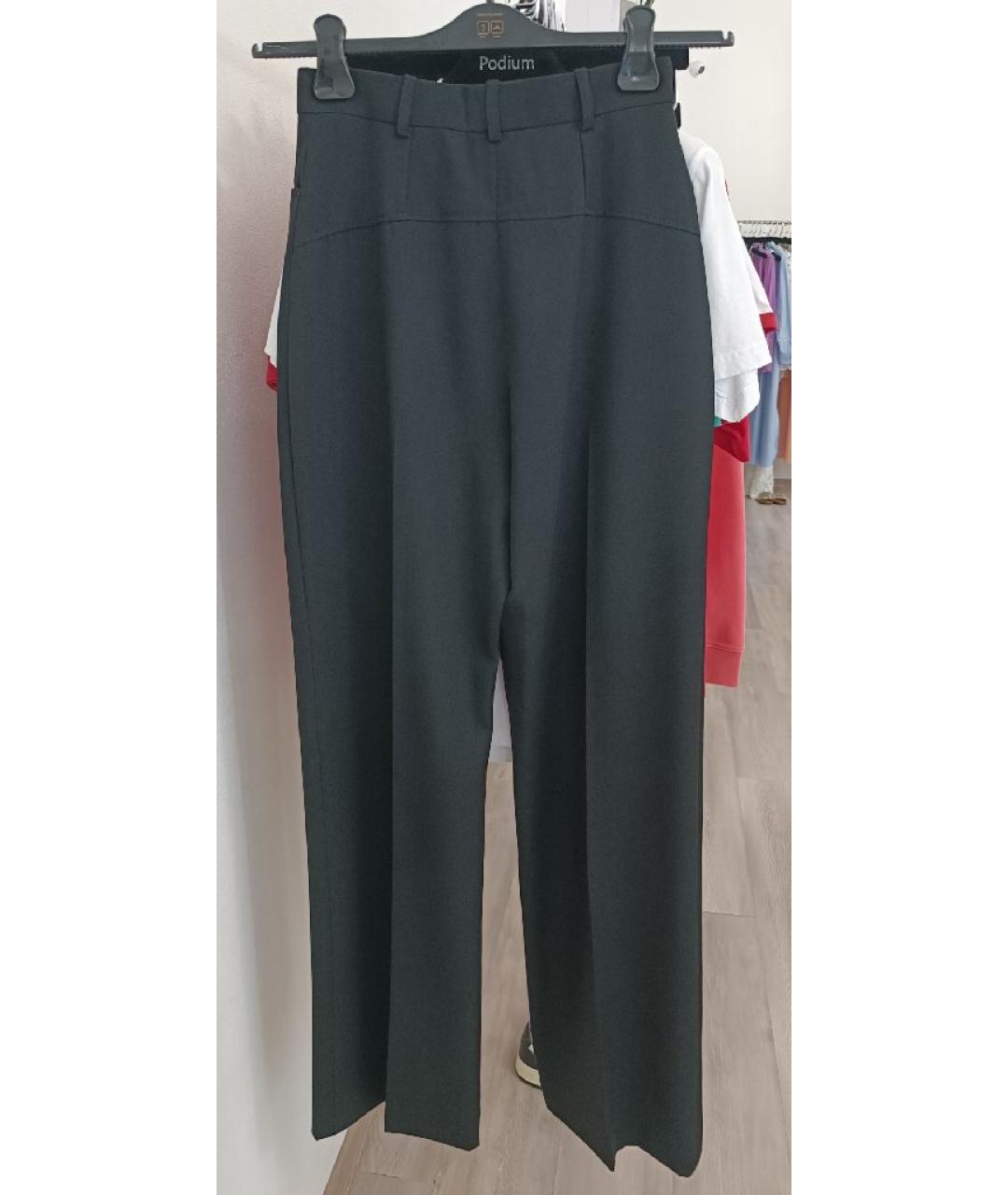 JACQUEMUS Черные шерстяные прямые брюки, фото 2