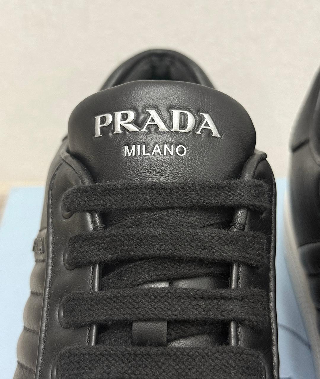 PRADA Черные кожаные кеды, фото 6