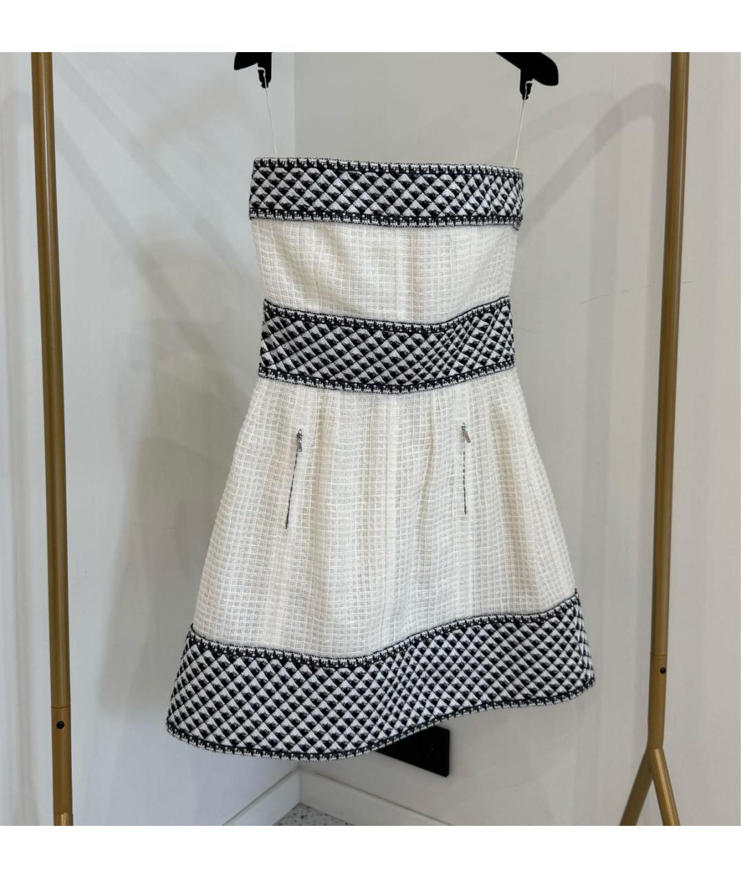 CHANEL Белое твидовое коктейльное платье, фото 2