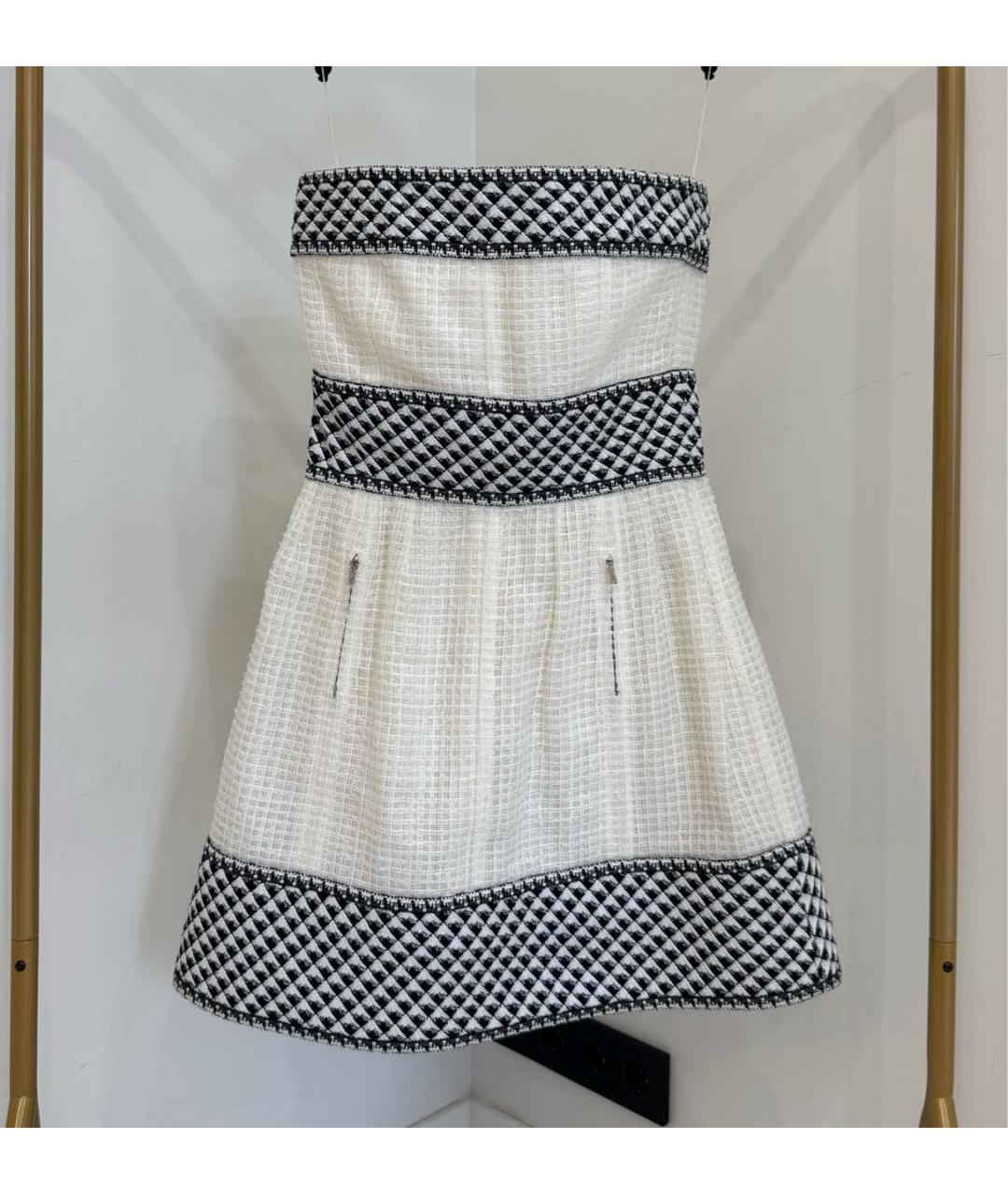 CHANEL Белое твидовое коктейльное платье, фото 8