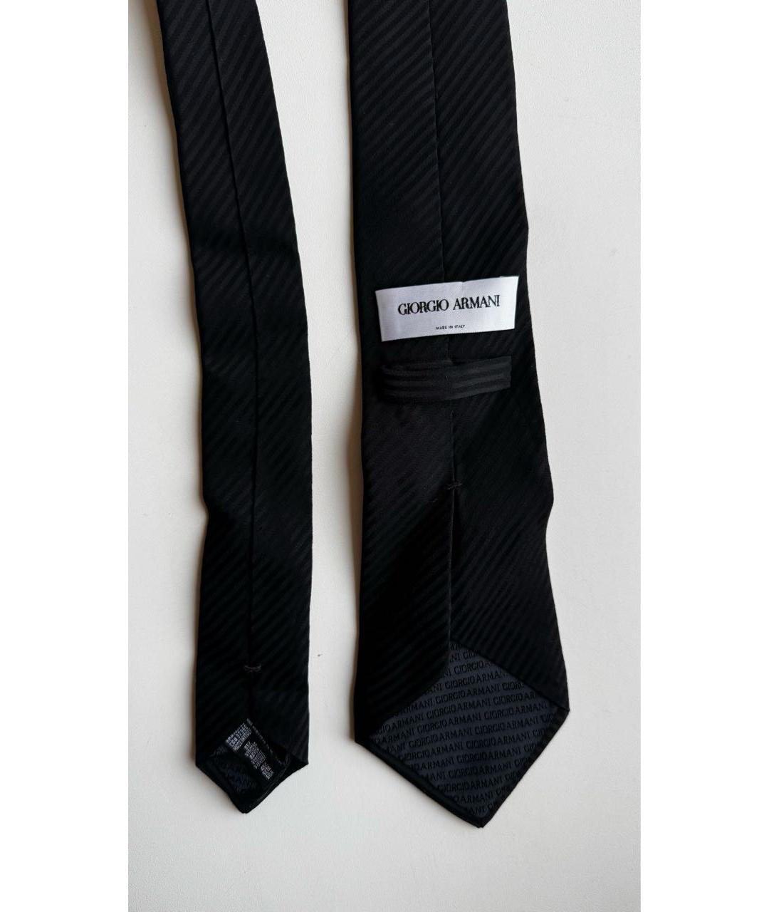 GIORGIO ARMANI Черный шелковый галстук, фото 3