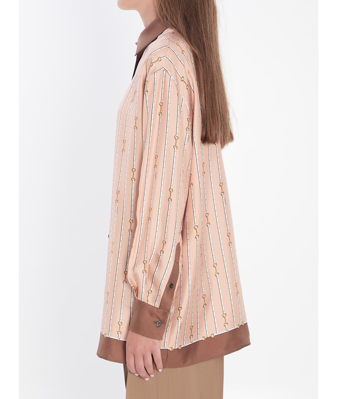 GUCCI Бежевая шелковая рубашка, фото 3