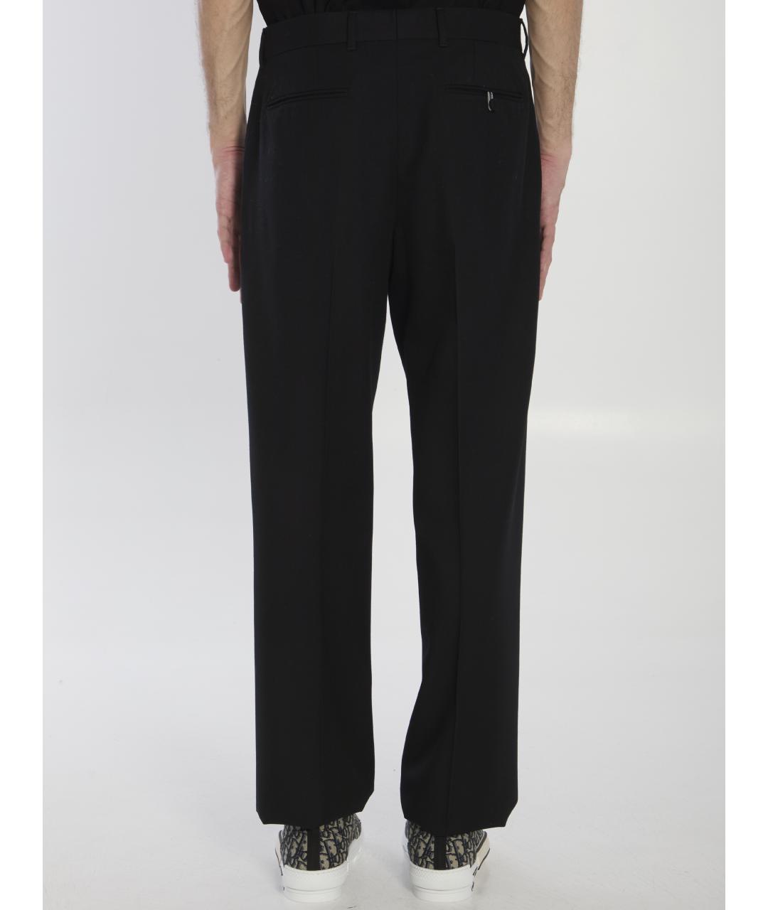 CHRISTIAN DIOR Черные шерстяные повседневные брюки, фото 4
