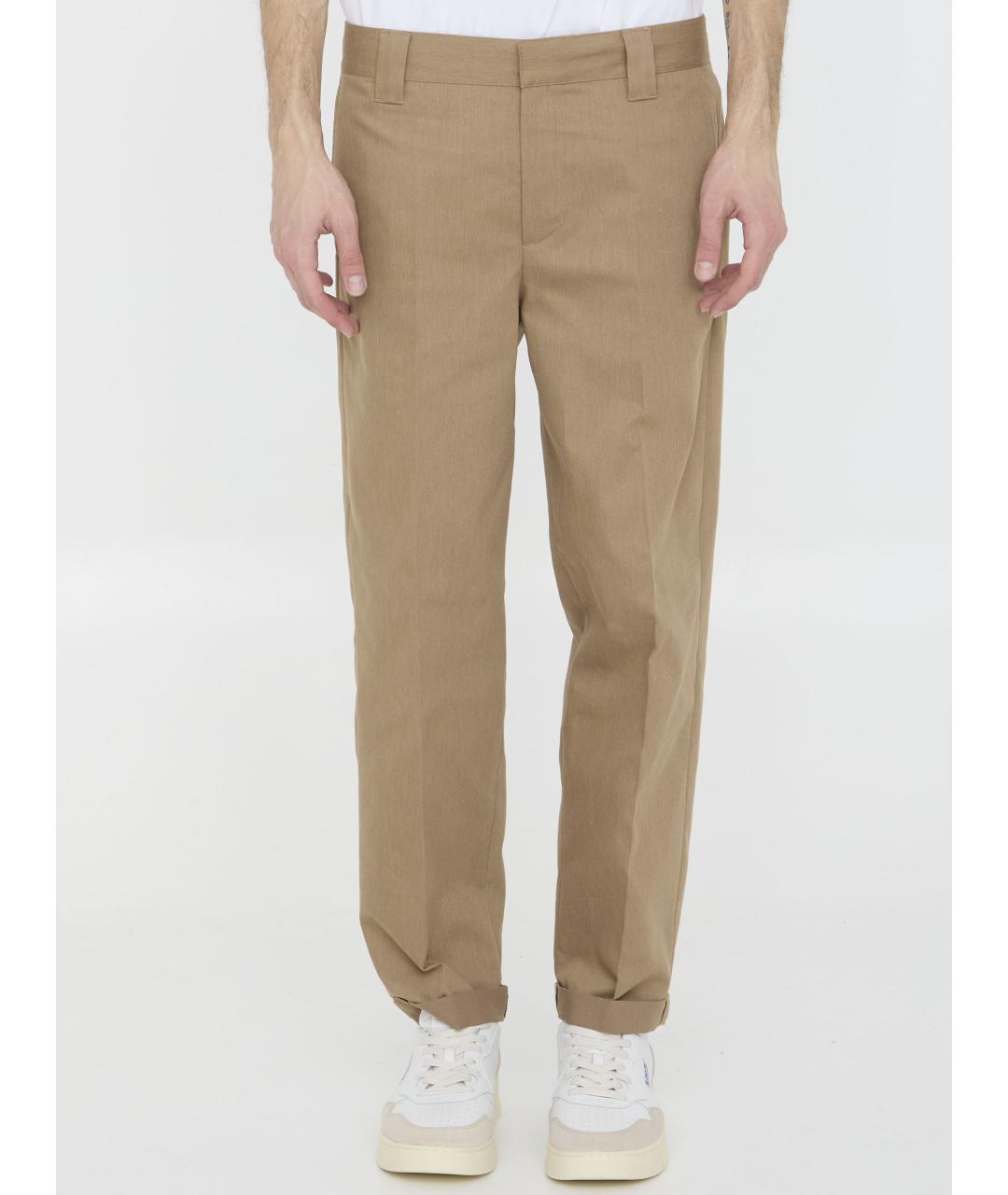 GOLDEN GOOSE DELUXE BRAND Бежевые хлопковые повседневные брюки, фото 2