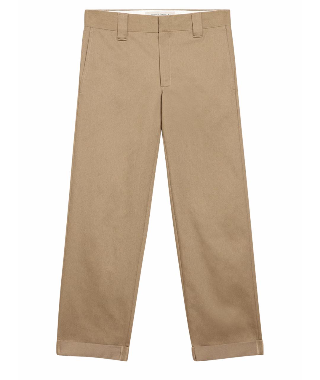 GOLDEN GOOSE DELUXE BRAND Бежевые хлопковые повседневные брюки, фото 1